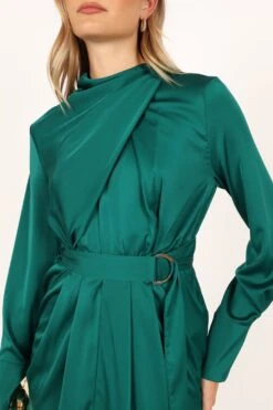Dionne Long Sleeve Midi Dress - Emerald -Fashion Dress petal and pup usa dresses dionne long sleeve midi dress emerald 33829502255281