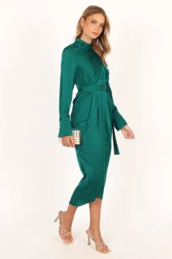 Dionne Long Sleeve Midi Dress - Emerald -Fashion Dress petal and pup usa dresses dionne long sleeve midi dress emerald 33829502353585