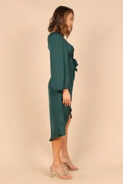 Ezme One Shoulder Midi Dress - Emerald -Fashion Dress petal and pup usa dresses ezme one shoulder midi dress emerald 32486582747313