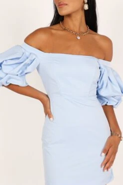 Fern Puff Sleeve Mini Dress - Icy Blue -Fashion Dress petal and pup usa dresses fern puff sleeve mini dress icy blue 33340287680689