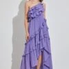 Fiorda One Shoulder Midi Dress - Lilac -Fashion Dress petal and pup usa dresses fiorda one shoulder midi dress lilac 33629964894385