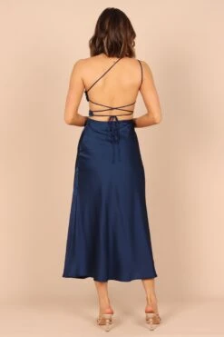 Forelle One Shoulder Cut Out Midi Dress - Navy -Fashion Dress petal and pup usa dresses forelle one shoulder cut out midi dress navy 32396383486129