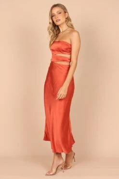 Forelle One Shoulder Cut Out Midi Dress - Rust -Fashion Dress petal and pup usa dresses forelle one shoulder cut out midi dress rust 32396382503089