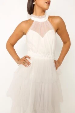 Frances Halterneck Maxi Dress - Off White -Fashion Dress petal and pup usa dresses frances halterneck maxi dress off white 33916160180401