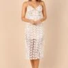 Franque Midi Lace Dress - White Lace