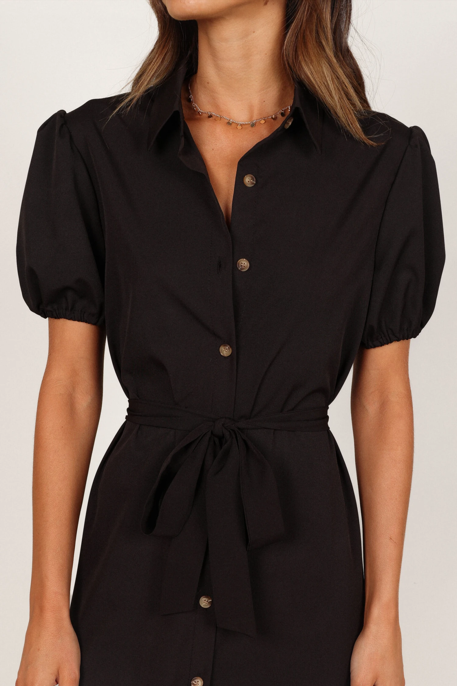 Gabrielle Button Down Midi Dress - Black 4 Gabrielle Button Down Midi Dress - Black - Image 2