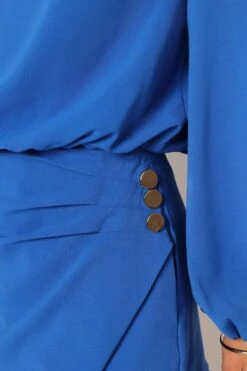 Galen Long Sleeve Mini Dress - Paris Blue -Fashion Dress petal and pup usa dresses galen long sleeve mini dress paris blue 34007535419569