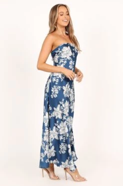 Gemma Strapless Maxi Dress - Blue Floral -Fashion Dress petal and pup usa dresses gemma strapless maxi dress blue floral 33543064846513