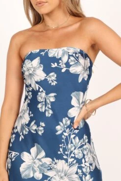 Gemma Strapless Maxi Dress - Blue Floral -Fashion Dress petal and pup usa dresses gemma strapless maxi dress blue floral 33543064879281