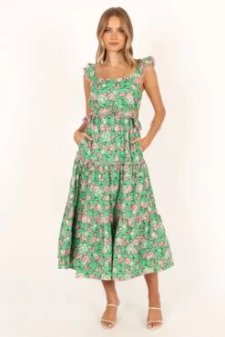 Gia Midi Dress - Green Pink 13 Gia Midi Dress - Green Pink -Fashion Dress petal and pup usa dresses gia midi dress green pink 33712106799281