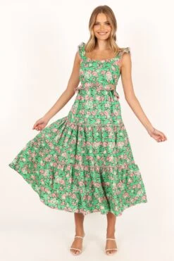 Gia Midi Dress - Green Pink 18 Gia Midi Dress - Green Pink -Fashion Dress petal and pup usa dresses gia midi dress green pink 33712106963121