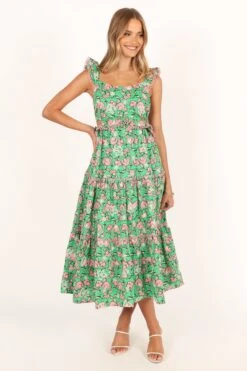 Gia Midi Dress - Green Pink 19 Gia Midi Dress - Green Pink -Fashion Dress petal and pup usa dresses gia midi dress green pink 33712106995889