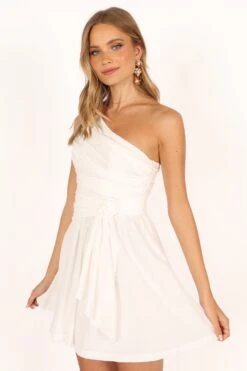 Gilbert One Shoulder Mini Dress - White -Fashion Dress petal and pup usa dresses gilbert one shoulder mini dress white 33712107520177