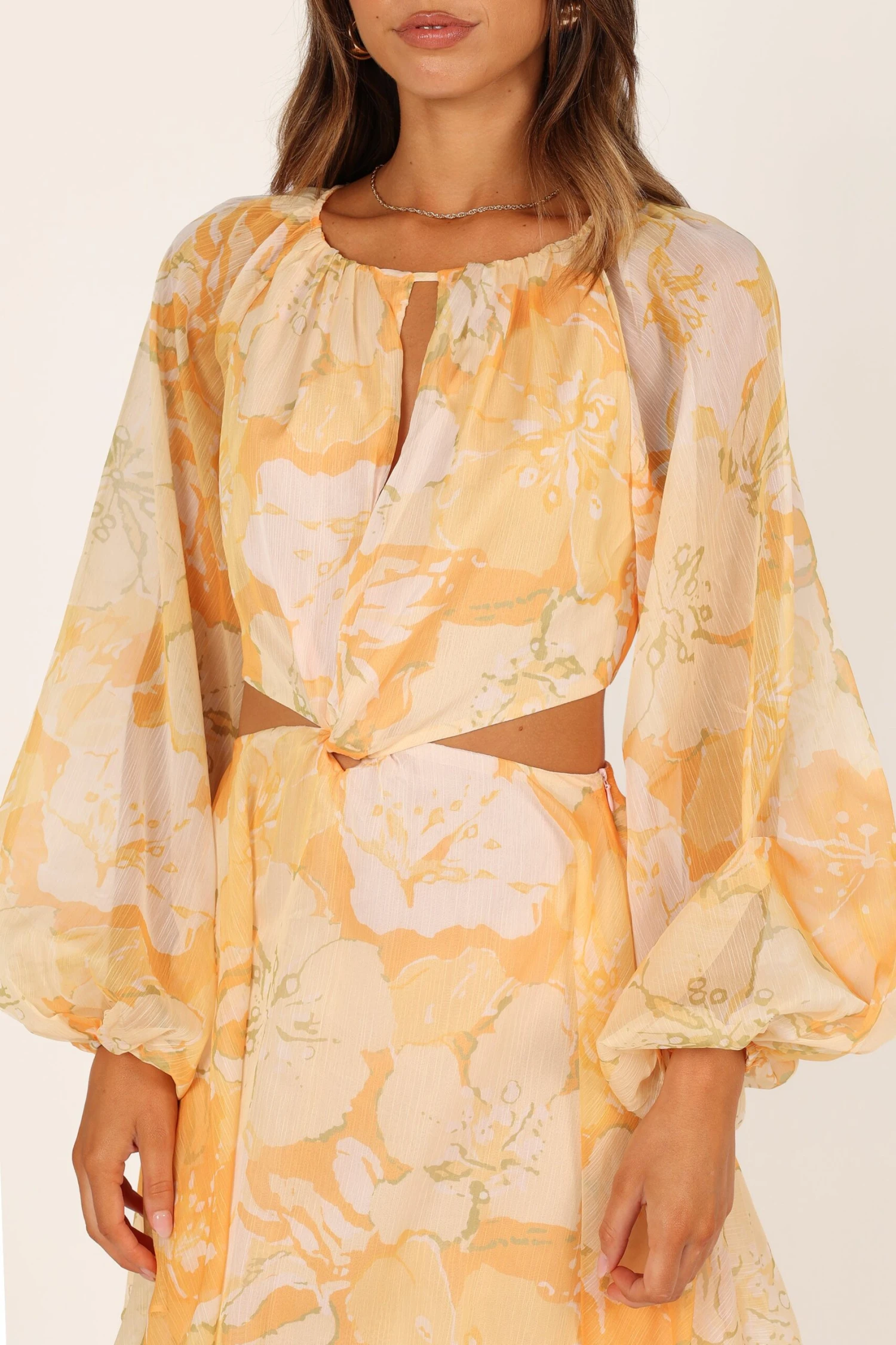 Jamille Cutout Long Sleeve Mini Dress - Yellow 5 Jamille Cutout Long Sleeve Mini Dress - Yellow - Image 3