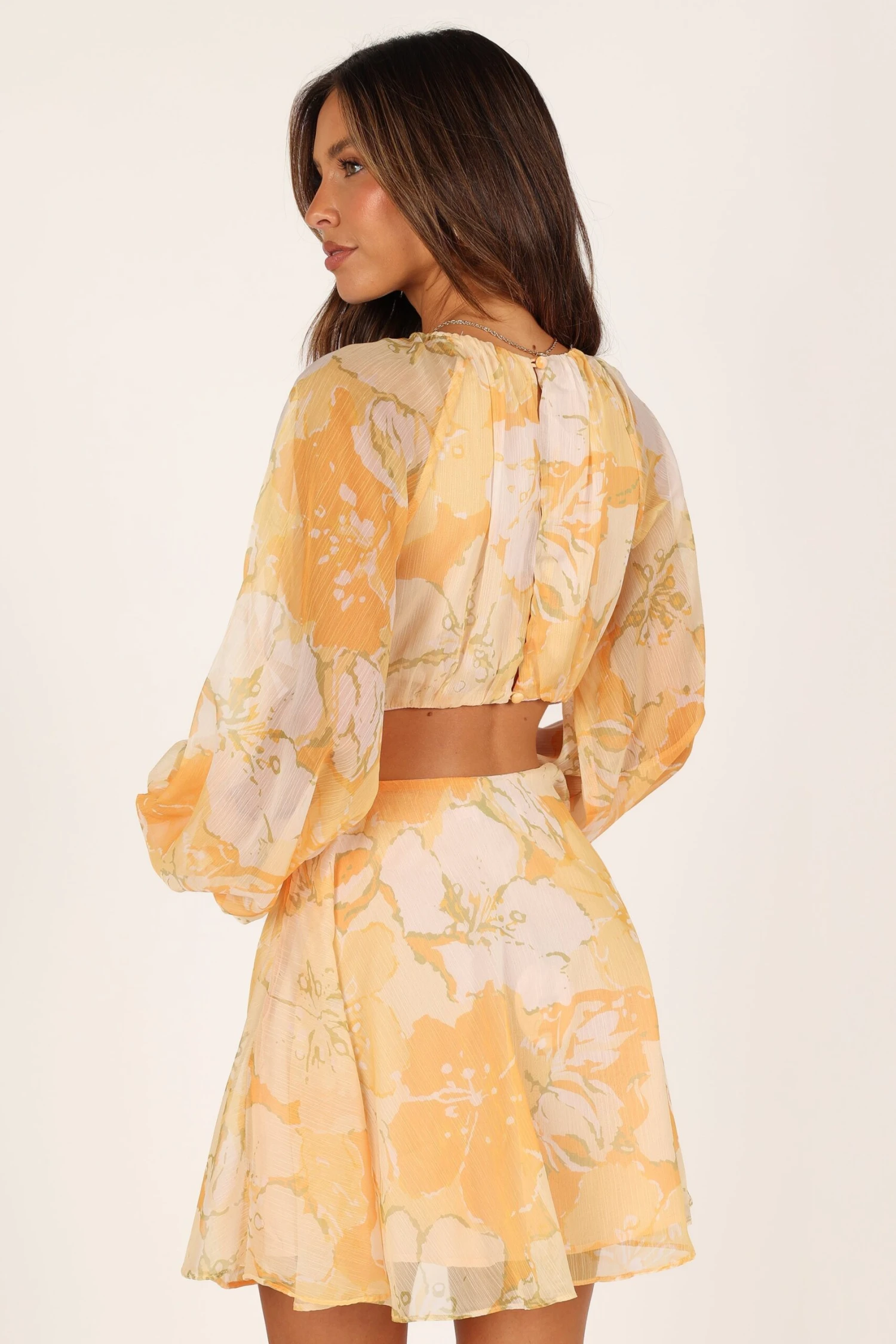 Jamille Cutout Long Sleeve Mini Dress - Yellow 4 Jamille Cutout Long Sleeve Mini Dress - Yellow - Image 2