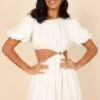 Joanna Cut Out Mini Dress - White -Fashion Dress petal and pup usa dresses joanna cut out mini dress white 32129770553521