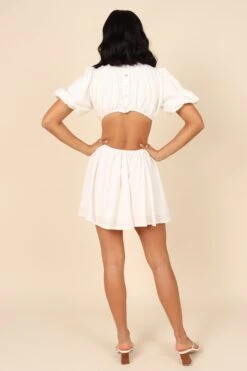 Joanna Cut Out Mini Dress - White -Fashion Dress petal and pup usa dresses joanna cut out mini dress white 32129770684593