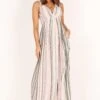 Judd V Neck Maxi Dress - Olive Stripe -Fashion Dress petal and pup usa dresses judd v neck maxi dress olive stripe 33512615903409
