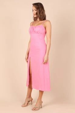 Krystal Midi Dress - Hot Pink -Fashion Dress petal and pup usa dresses krystal midi dress hot pink 32257854603441