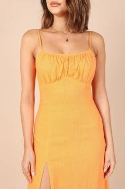 Krystal Midi Dress - Tangerine -Fashion Dress petal and pup usa dresses krystal midi dress tangerine 32257854767281