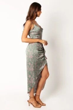 Mackenzie Midi Dress - Green Print -Fashion Dress petal and pup usa dresses mackenzie midi dress green print 34007533977777