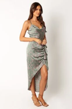 Mackenzie Midi Dress - Green Print -Fashion Dress petal and pup usa dresses mackenzie midi dress green print 34007534010545
