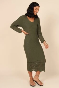Maggie Crochet Midi Dress - Emerald -Fashion Dress petal and pup usa dresses maggie crochet midi dress emerald 32020568309937
