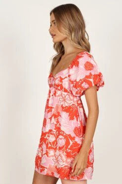Maggie Mini Dress - Pink/Red Floral -Fashion Dress petal and pup usa dresses maggie mini dress pink red floral 33351124517041