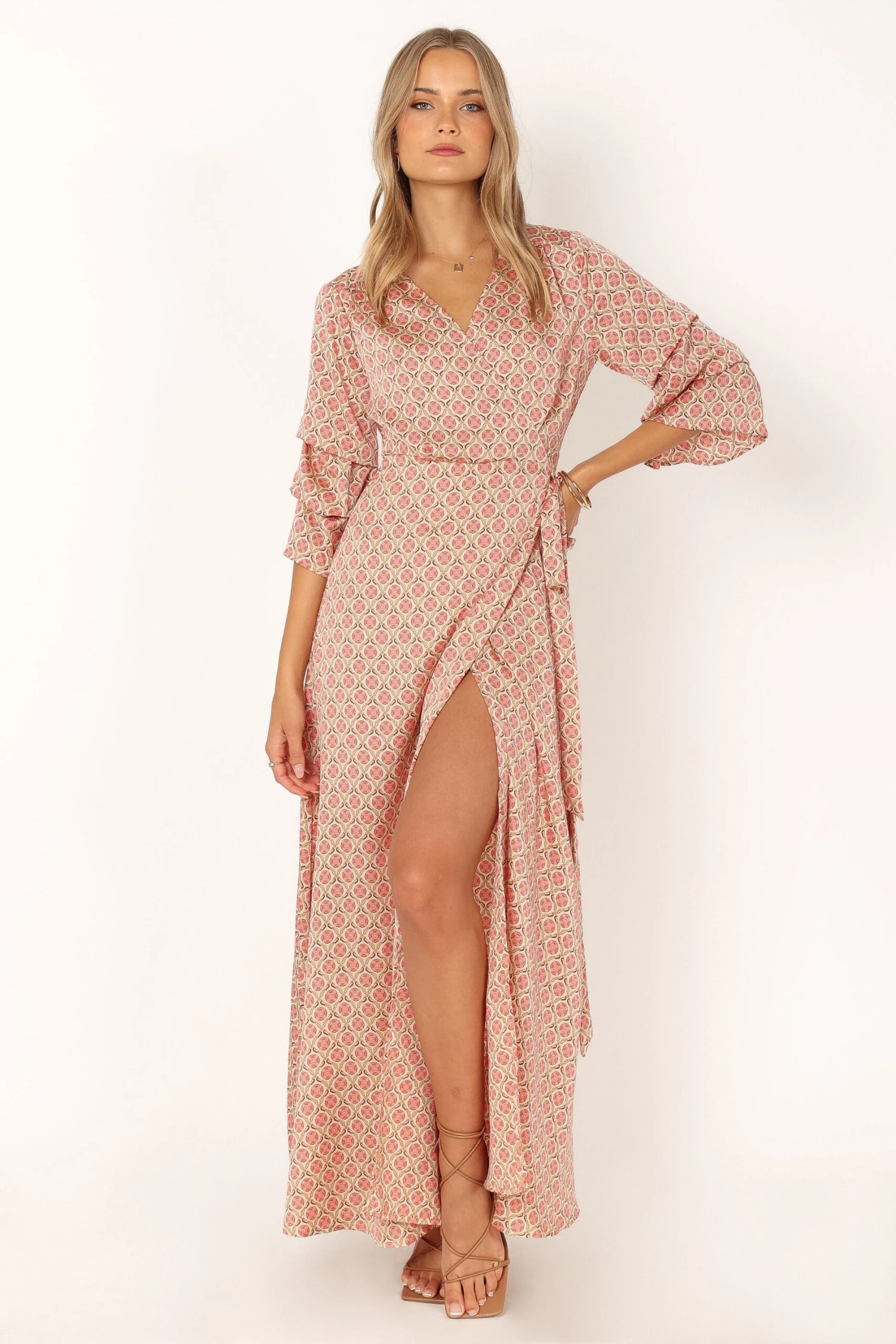 Margot Wrap Maxi Dress - Orange Print 9 Margot Wrap Maxi Dress - Orange Print - Image 7