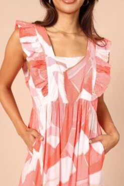 Mariapia Frill Midi Dress - Red -Fashion Dress petal and pup usa dresses mariapia frill midi dress red 32317550887089