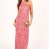 Melody Plisse Halter Maxi Dress - Hot Pink -Fashion Dress petal and pup usa dresses melody plisse halter maxi dress hot pink 33559100489905