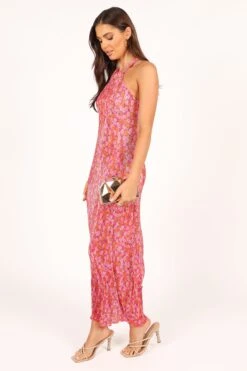 Melody Plisse Halter Maxi Dress - Hot Pink -Fashion Dress petal and pup usa dresses melody plisse halter maxi dress hot pink 33559100620977