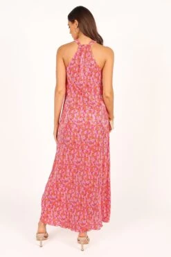 Melody Plisse Halter Maxi Dress - Hot Pink -Fashion Dress petal and pup usa dresses melody plisse halter maxi dress hot pink 33559100653745