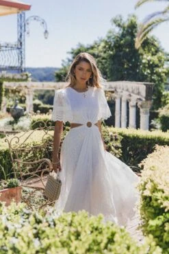 Merletto Cut Out Maxi Dress - White -Fashion Dress petal and pup usa dresses merletto cut out midi dress white 33752440471729