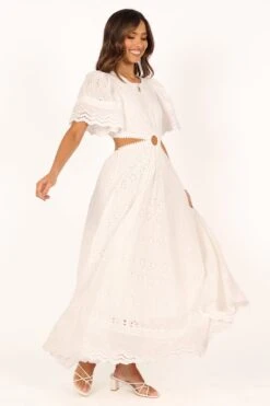 Merletto Cut Out Maxi Dress - White -Fashion Dress petal and pup usa dresses merletto cut out midi dress white 33752440504497