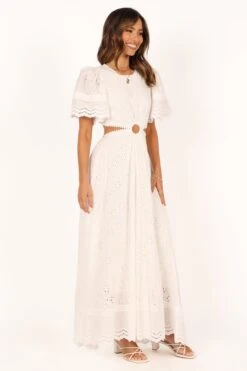 Merletto Cut Out Maxi Dress - White -Fashion Dress petal and pup usa dresses merletto cut out midi dress white 33752440668337
