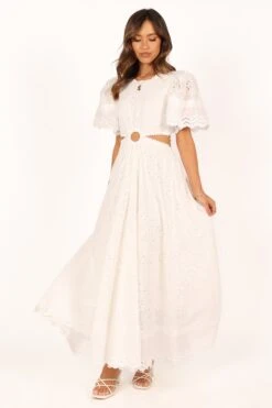 Merletto Cut Out Maxi Dress - White -Fashion Dress petal and pup usa dresses merletto cut out midi dress white 33752440701105
