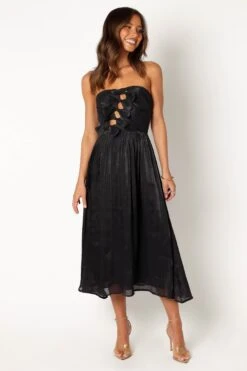 Mila Strapless Midi Dress - Black -Fashion Dress petal and pup usa dresses mila strapless midi dress black 34024228683953