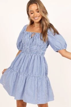 Minne Mini Dress - Blue Stripe -Fashion Dress petal and pup usa dresses minne mini dress blue stripe 33488436396209