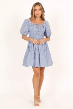 Minne Mini Dress - Blue Stripe -Fashion Dress petal and pup usa dresses minne mini dress blue stripe 33488436494513