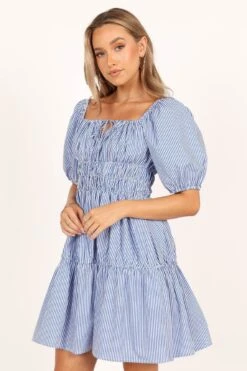 Minne Mini Dress - Blue Stripe -Fashion Dress petal and pup usa dresses minne mini dress blue stripe 33488436527281