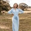 Monday Long Sleeve Maxi Knit Dress - Blue -Fashion Dress petal and pup usa dresses monday long sleeve maxi knit dress blue 33928691024049