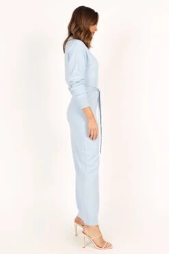 Monday Long Sleeve Maxi Knit Dress - Blue -Fashion Dress petal and pup usa dresses monday long sleeve maxi knit dress blue 33928691253425