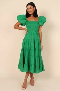 Morgan Tiered Dress - Green -Fashion Dress petal and pup usa dresses morgan tiered dress green 32066632679601