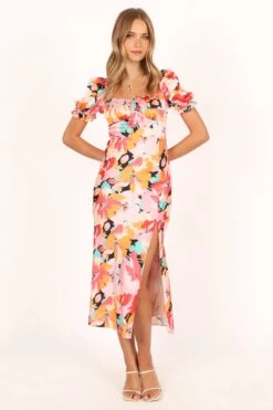 Posie Midi Dress - Pink Floral -Fashion Dress petal and pup usa dresses posie midi dress pink floral 33690343047345