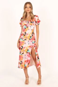 Posie Midi Dress - Pink Floral -Fashion Dress petal and pup usa dresses posie midi dress pink floral 33690343211185