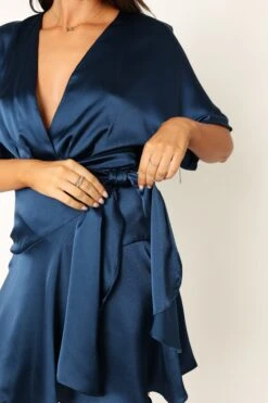 Quartz Mini Wrap Dress - Blue -Fashion Dress petal and pup usa dresses quartz mini wrap dress blue 33935869378737