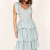 Raphael Tiered Maxi Dress - Blue -Fashion Dress petal and pup usa dresses raphael tiered maxi dress blue 33779292602545