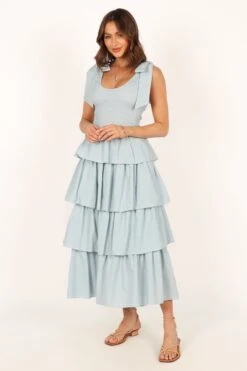 Raphael Tiered Maxi Dress - Blue -Fashion Dress petal and pup usa dresses raphael tiered maxi dress blue 33779292733617