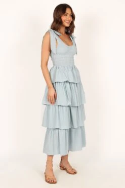 Raphael Tiered Maxi Dress - Blue -Fashion Dress petal and pup usa dresses raphael tiered maxi dress blue 33779292766385